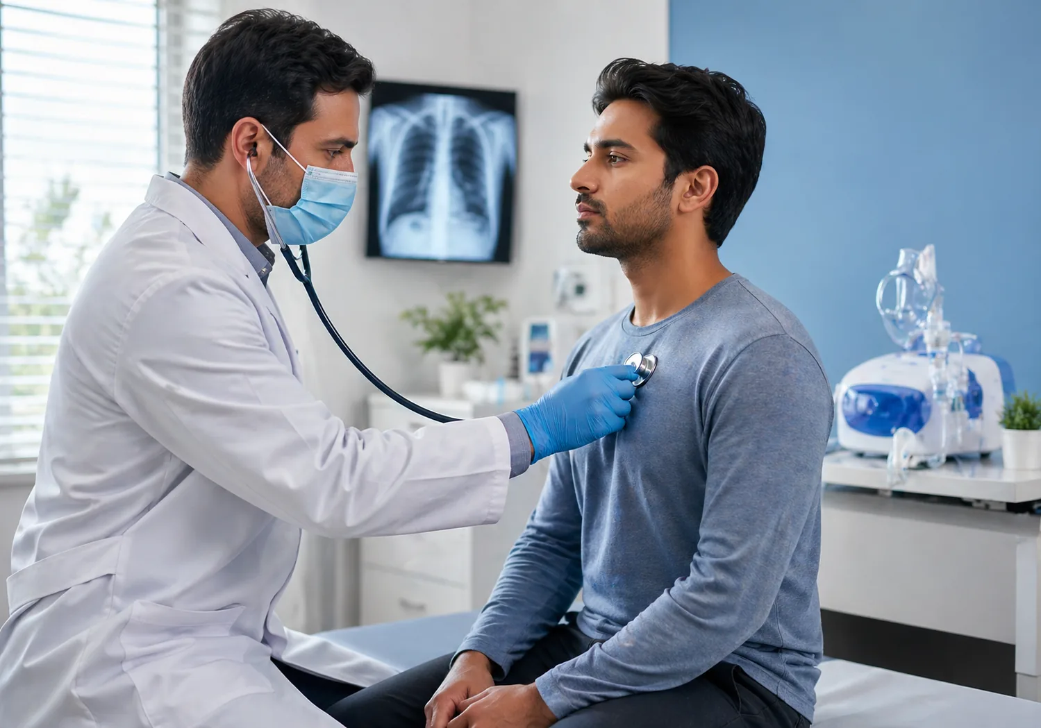 Doctor performing a physical exam