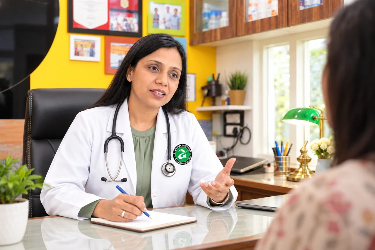 Dr. Aditi during a patient consultation at her Chandigarh clinic