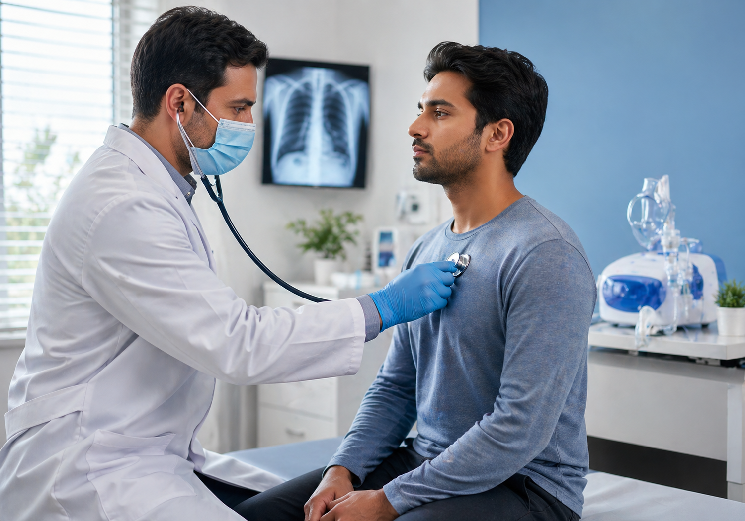 Doctor performing a physical exam