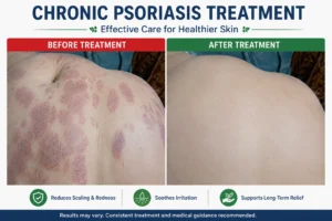 Chronic psoriasis treatment before and after